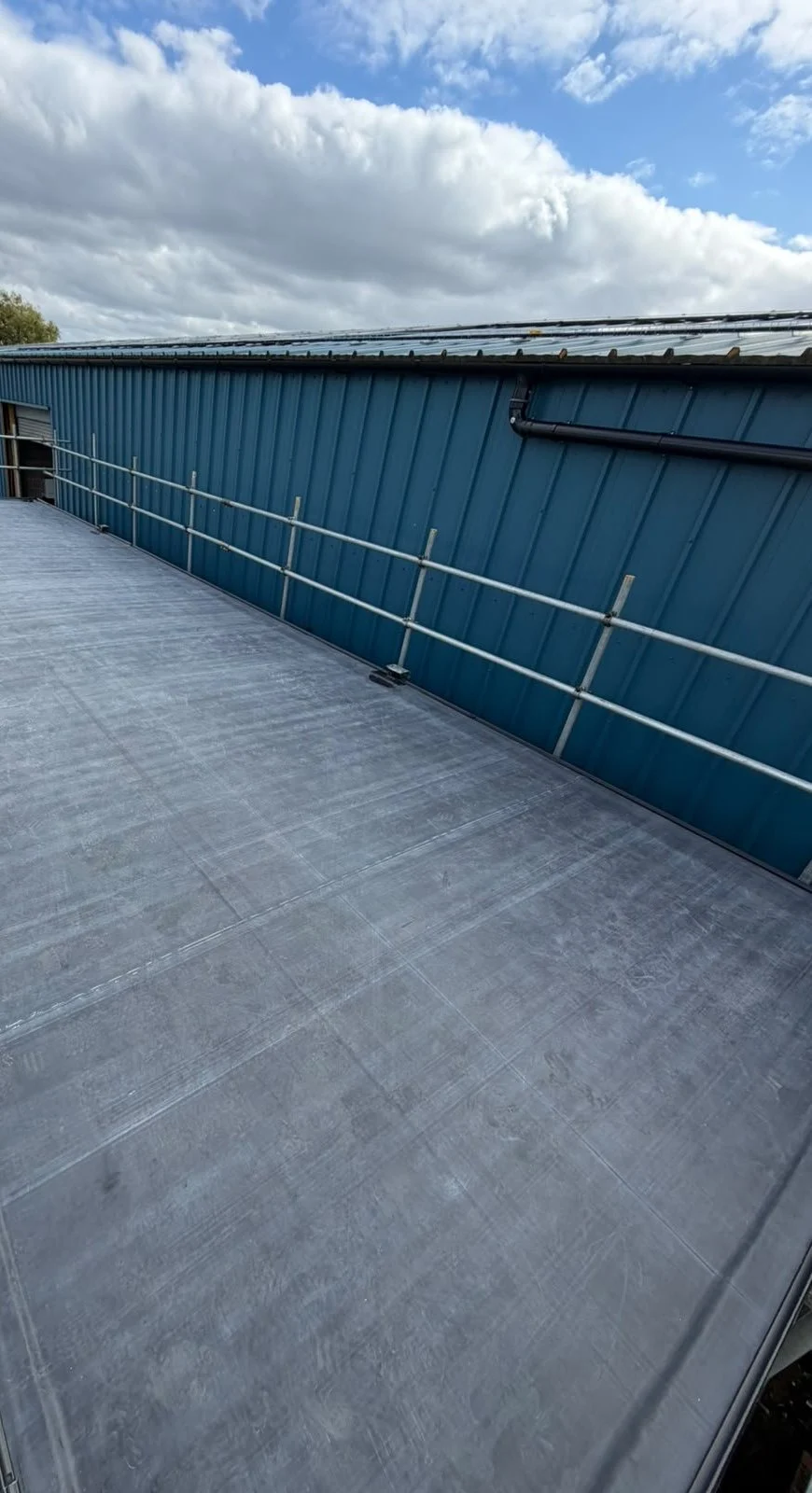 EPDM rubber flat roof on a commercial unit