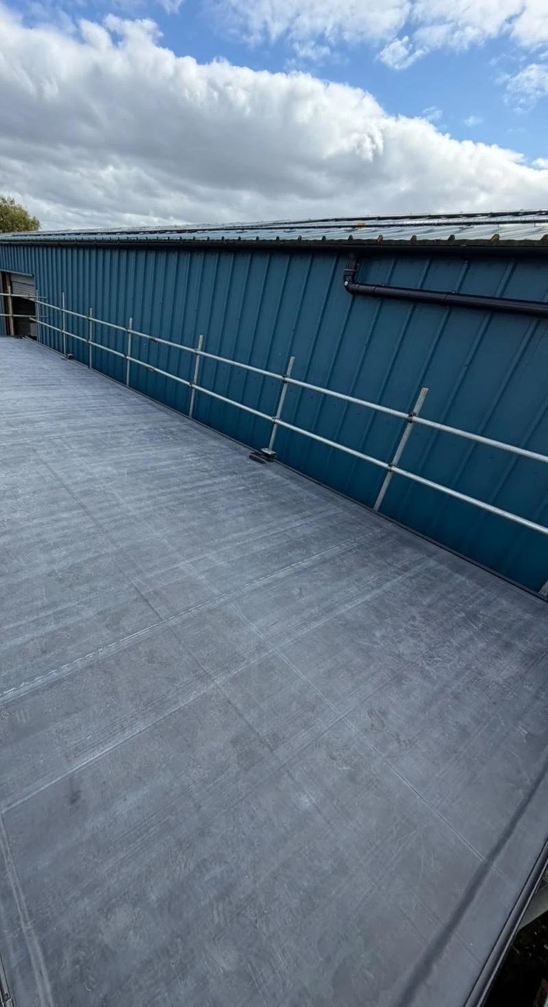 EPDM rubber flat roof on a commercial unit